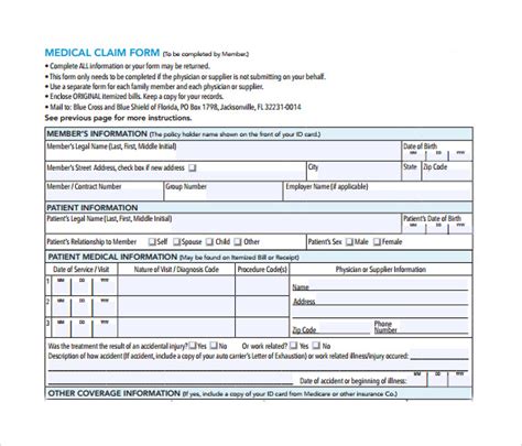 Here's what you some insurance policies are cashless policies, where you can present your medical card during. FREE 14+ Medical Claim Forms in PDF | MS Word