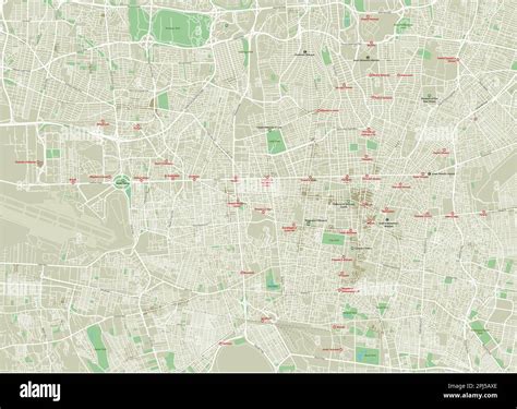 Vector City Map Of Tehran With Well Organized Separated Layers Stock