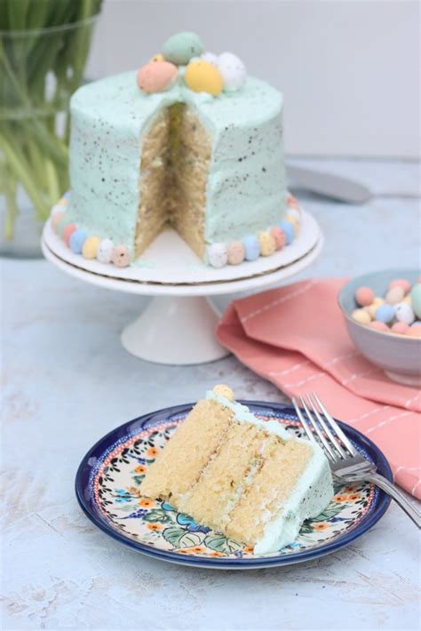 How To Make A Speckled Egg Cake For Easter Sprinkle Of This