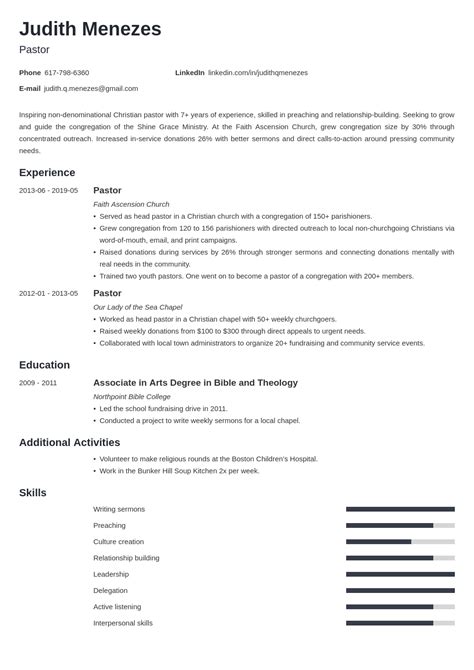 Pastor Resume Template Guide And 20 Examples