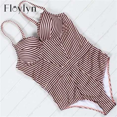Buy Floylyn One Piece Swimsuit Striped Bodysuit