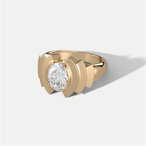 Hannah Martin Oval Diamond Beat Gold Ring · The Cut London · A Modern