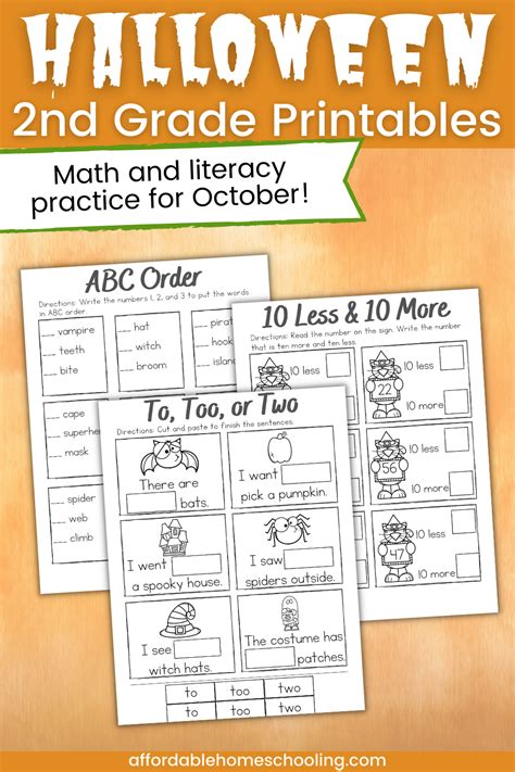 Free Printable Halloween Worksheets For Second Grade