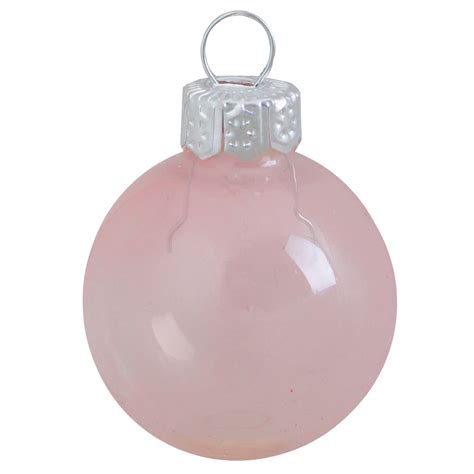 40ct Clear Pale Pink Glass Ball Christmas Ornaments 15 40mm