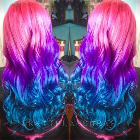 Pink Purple Blue Dyed Hair Color Vividartistichairdesign