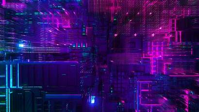 Neon Tech Cubes System Wallpapers Desktop Wallpapermaiden