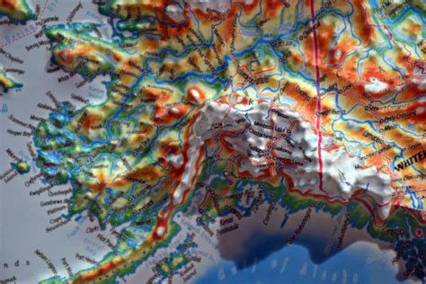 Alaska 3d Relief Map With Panoramic Effect 2000 Ts