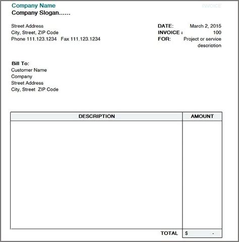 A Blank Invoice Is Shown With The Name And Number On It As Well As