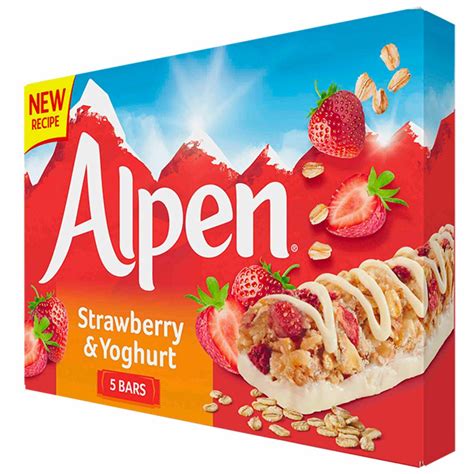 Alpen Cereal Bar Strawberry And Yoghurt 5pk 29g Branded Household The