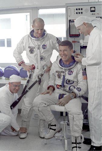 Gemini Photos 8x12 Gemini 6 Astronauts Schirra Stafford Suit Up