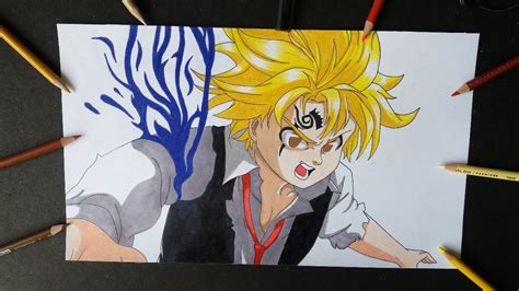 Speed Drawing Meliodas Rage The Seven Deadly Sins Youtube
