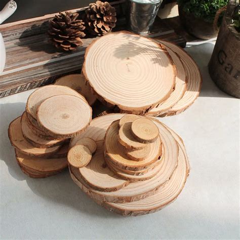 100pcs Creative Diy Prop Round Simple Wood Piece Prop Wood Piece Decor