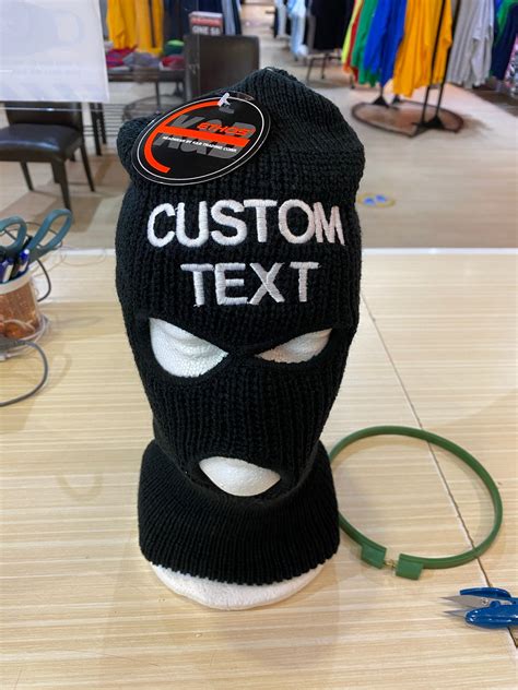 Personalized Ski Mask Custom Text Embroidery Three Hole Ski Etsy Ireland
