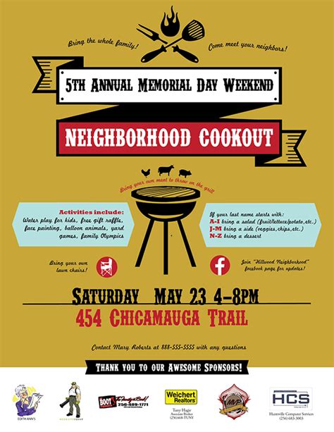 Poster For Neighborhood Cookout On Behance