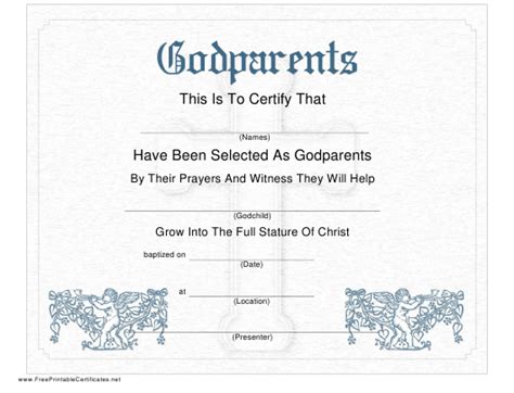 Godparents Certificate Template Download Printable Pdf