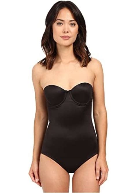miraclesuit shape away extra firm strapless bodysuit with back magic intimates
