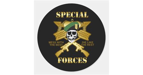 Special Forces Classic Round Sticker Zazzle