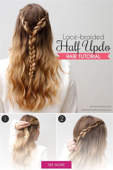 The Lace Braided Half Updo For Any Summer Party More Braided Half Updo Hair Styles Braided