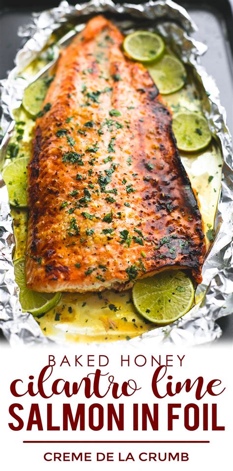 Since i've been craving tangy, citrusy flavors, i couldn't imagine a more delicious sounding combination than honey, lime, cilantro and a kick of. Easy Baked Honey Cilantro Lime Salmon in Foil ...