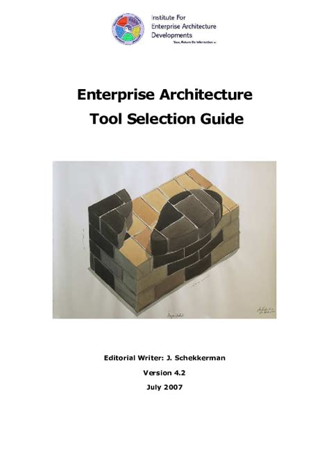 Pdf Enterprise Architecture Tool Selection Guide Jaap Schekkerman
