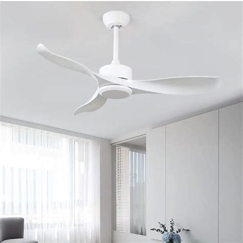Modern White Ceiling Fan No Light