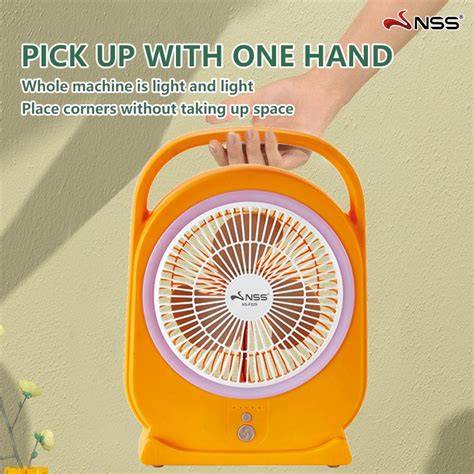 Nss Solar Fan With Panel Rechargeable Solar Powered Fan Electric Solar Fan With Led Light