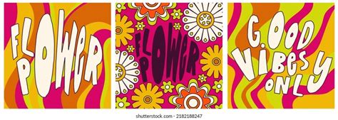 Groovy Doodle Abstract Art Poster Set Stock Vector Royalty Free