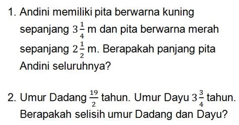 Video ini berisi pembahasan soal matematika soal cerita operasi hitung pecahan dari buku senang belajar matematika kelas 4. Trik Menyelesaikan Soal Cerita Tentang Penjumlahan dan ...