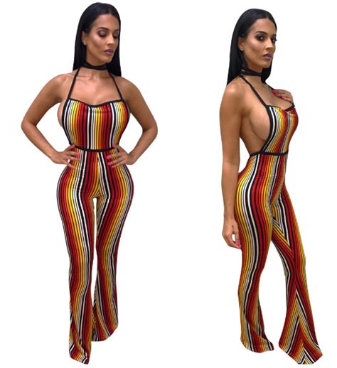 colombian fashion online sexy morena latina stylish stripe backless jumpsuit gotita brands