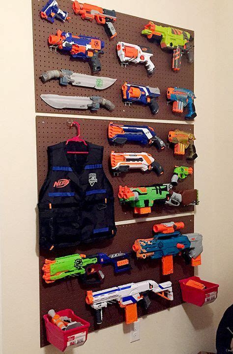 I made hangers for the guns from wire clothes hangers. 24 Ideas for Diy Nerf Gun Rack - Home, Family, Style and Art Ideas