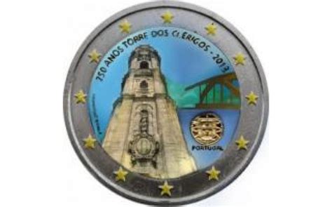 Portugal 2 Euro 2013 Clérigos Coloured Colored 2 Euro Coins