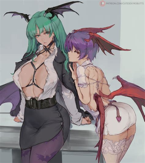 Morrigan And Lilith At The Office Darkstalkers By Cutesexyrobutts