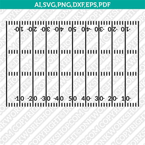 Yard Line American Football Field Svg Vector Cricut Cut File Dnkworkshop