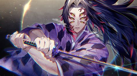 Multiple Eyes Kokushibo With Sword Purple Dress Hd Demon Slayer Kimetsu