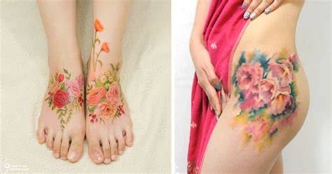 Kinsey works collaboratively with her clients to create unique designs that. Colorful Flower Tattoos That Look Like Watercolor Paintings