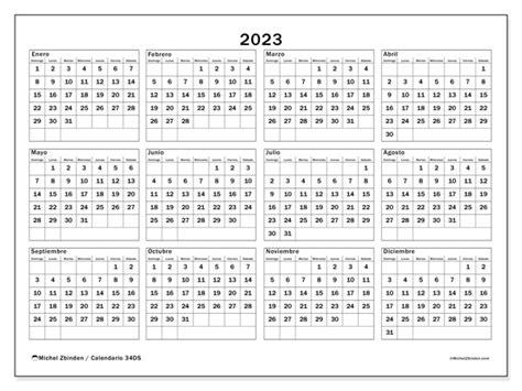 Calendario 2023 Para Imprimir “34ds” Michel Zbinden Ar