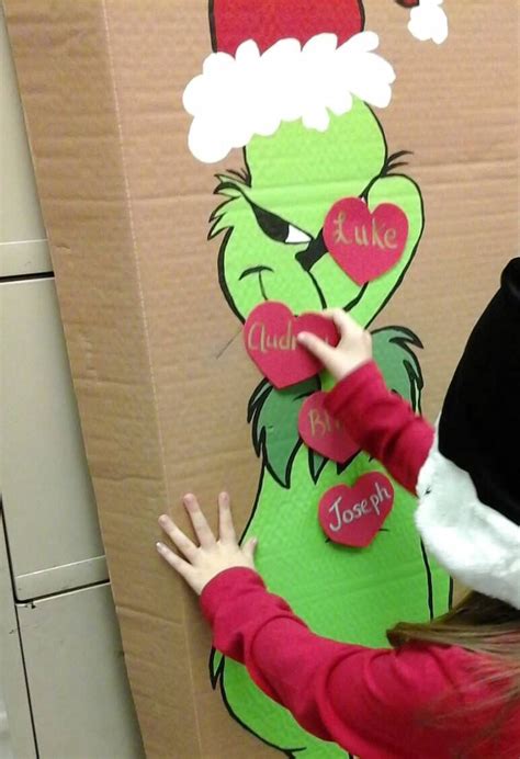 Pin The Heart On The Grinch Game Classroom Christmas Party