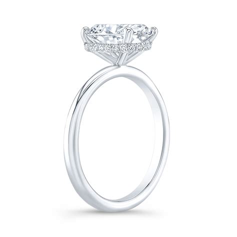 Cushion Cut Halo Engagement Rings Side View