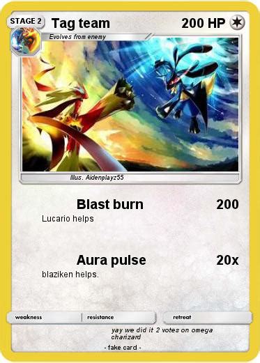 Tag team cards add a mighty twist to the pokémon tcg, and sun & moon— cosmic eclipse mixes things up even more! Pokémon Tag team 30 30 - Blast burn - My Pokemon Card