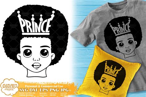 Black Prince Svg 3 Afro Boy With Crown Svg Cricut Didiko Designs