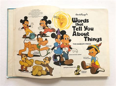 Disney Words That Tell You About Things Book 1976 70s Kids Etsy