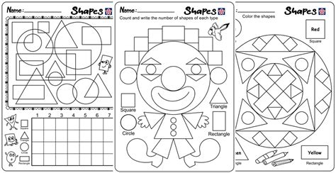 Kindergarten Shape Coloring Worksheets Coloring Pages