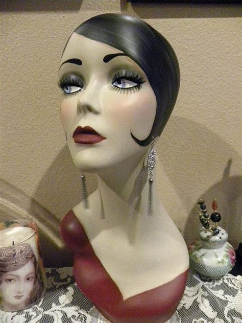 Vintage Style Art Deco Flapper 19 Mannequin Head Hat Stand