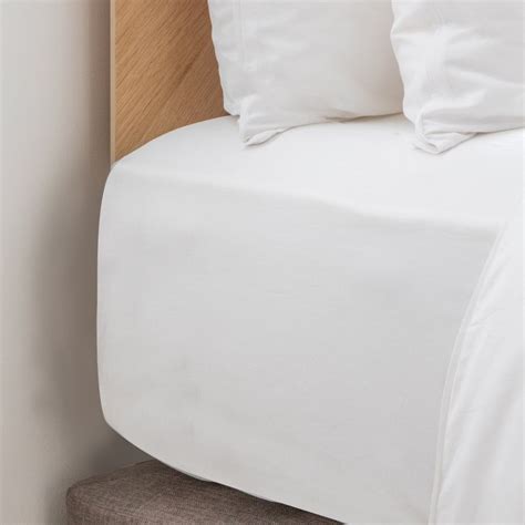 100 Organic Cotton Fitted Bed Sheet White King Size