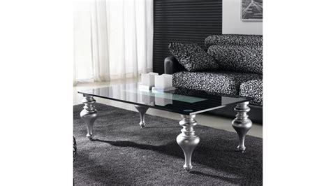 Mesa De Centro Moderna Retto Glass Con Tapa De Cristal Y Patas