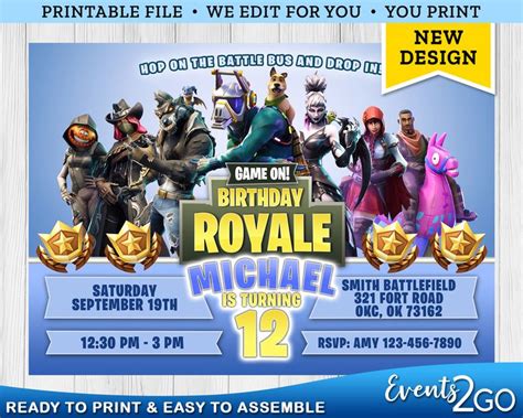 An Image Of A Birthday Card For The Game Fortnive Royale Which Is Now