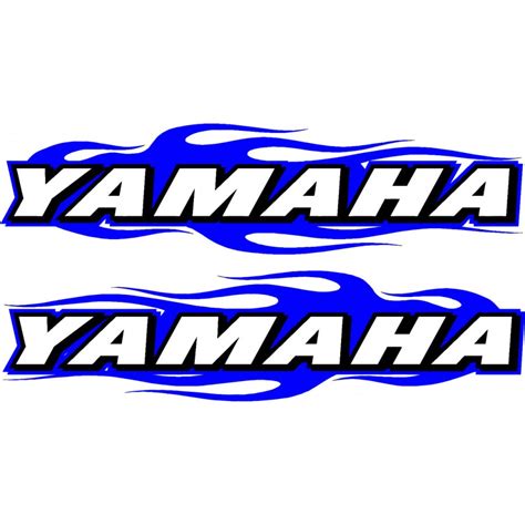 Yamaha Logo Flames Blue Stickers Decals Decalshouse