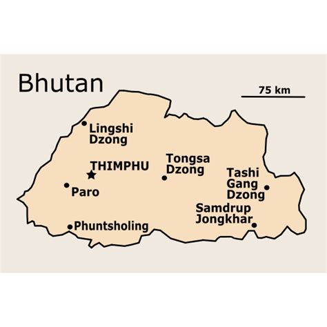 Map Of Bhutan Bhutan In Red On Blue Political Map With Transparent Images