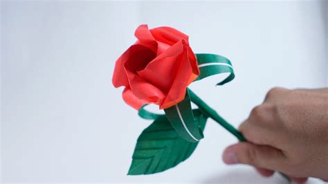 Origami Ideas How To Make Origami Rose With Stem