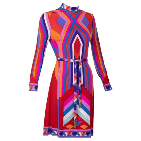 1960s leonard silk jersey maxi dress in psychedelic print at 1stdibs